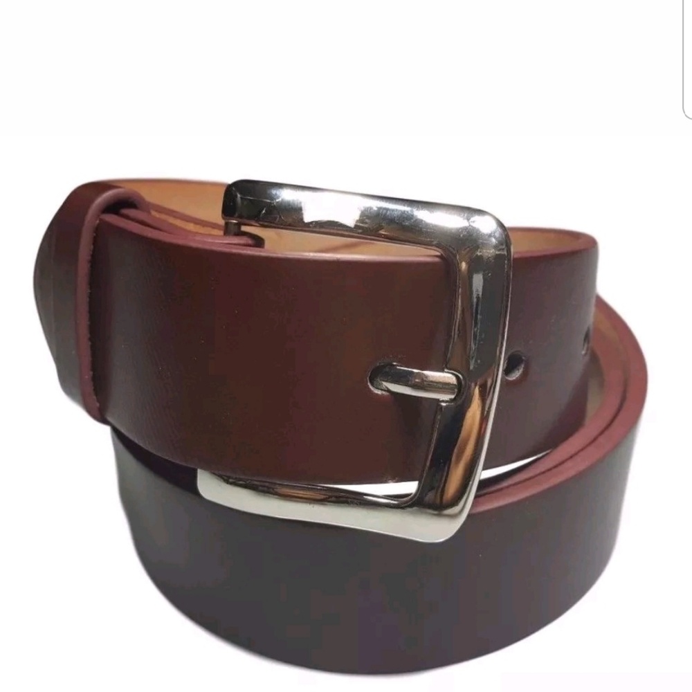 Mens Plain Brown Leather Casual Dress Belt